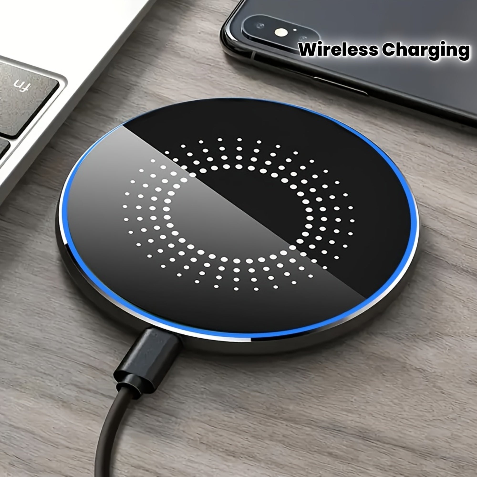 2025 Upgraded Wireless Charger 15W Max Fast Wireless Charging Pad Compatible for iPhone 17/17 Air/17 Pro/17 Pro Max/16/ 16 Plus/ 16 Pro Max/ 15/ 14/ 13/ SE/ 12 Series, S24/ S23/ Series, Black