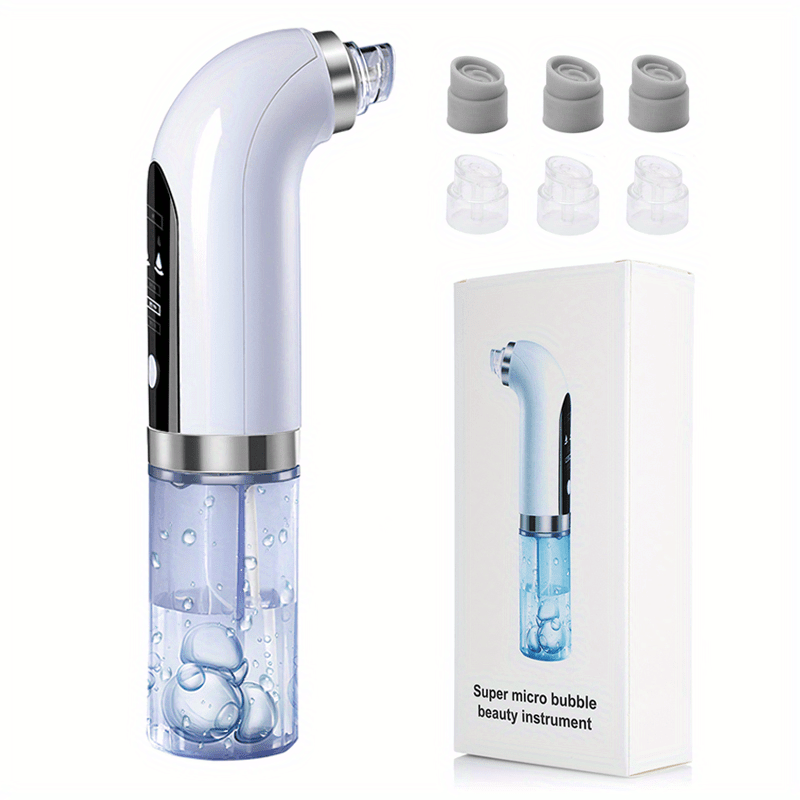 Kit - Pore Cleaning Tool with 6 Accessories And 3-speed Suction Adjustment | USB Charging, Mobile Travel Style, Suitable for Men And Women, Deep Pore Cleaning, Transparent Design.