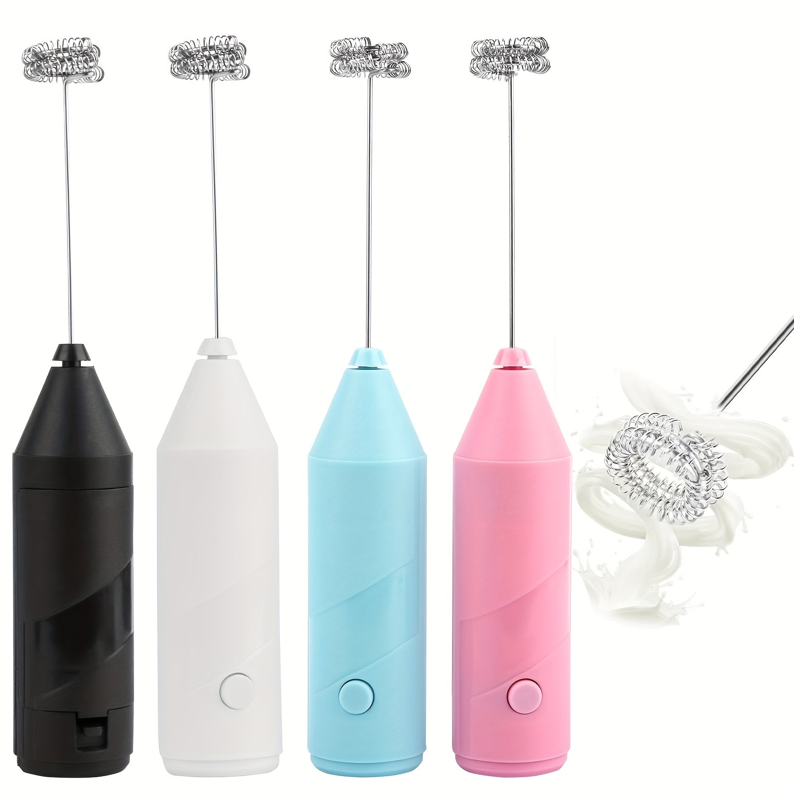 1pc Handheld Electric Blender with 4 Color Options; Egg Beater, Milk Frother, Coffee & Latte Foam Maker, Matcha Drink Mixing Accessory, Battery Not Included