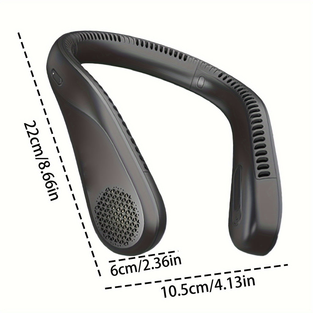 Portable Neck Fan- Rechargeable USB-Powered Cooling Fan With 4 Speed Hands Free Bladeless For Tent, Outdoor - Battery Powered Fan(4-16Hrs) - Compact & Lightweight For Picnic, BBQ, Fishing, Travel, Jobsite