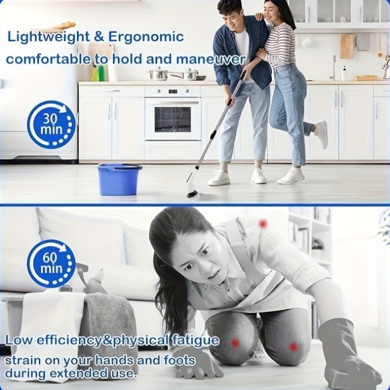2025 New Electric Spin Scrubber, Powerful Brush For Bathroom, Bathtub, Shower, Floors, And Cars, USB Rechargeable, Dual-Speed Detachable Telescopic Handle, Comes With 8 Replaceable Brush Heads And 1 Gap Brush, Perfect Gift For Halloween And Christma