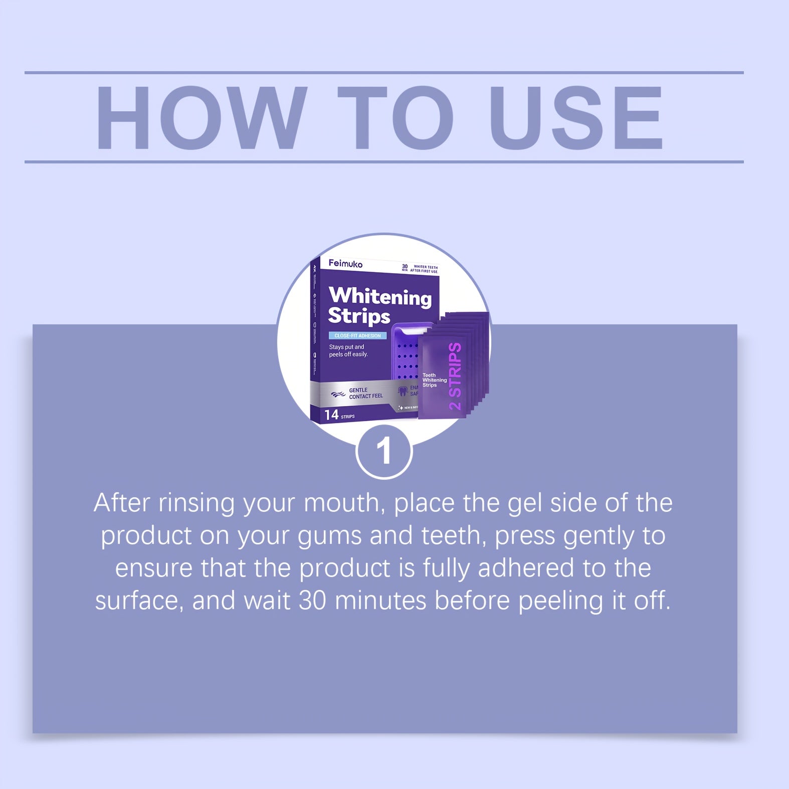 14pcs Purple Shine Care Teeth Strips, Daily Portable for Home Use, Oral Care, Easy to Apply, Refreshing, Convenient to Carry