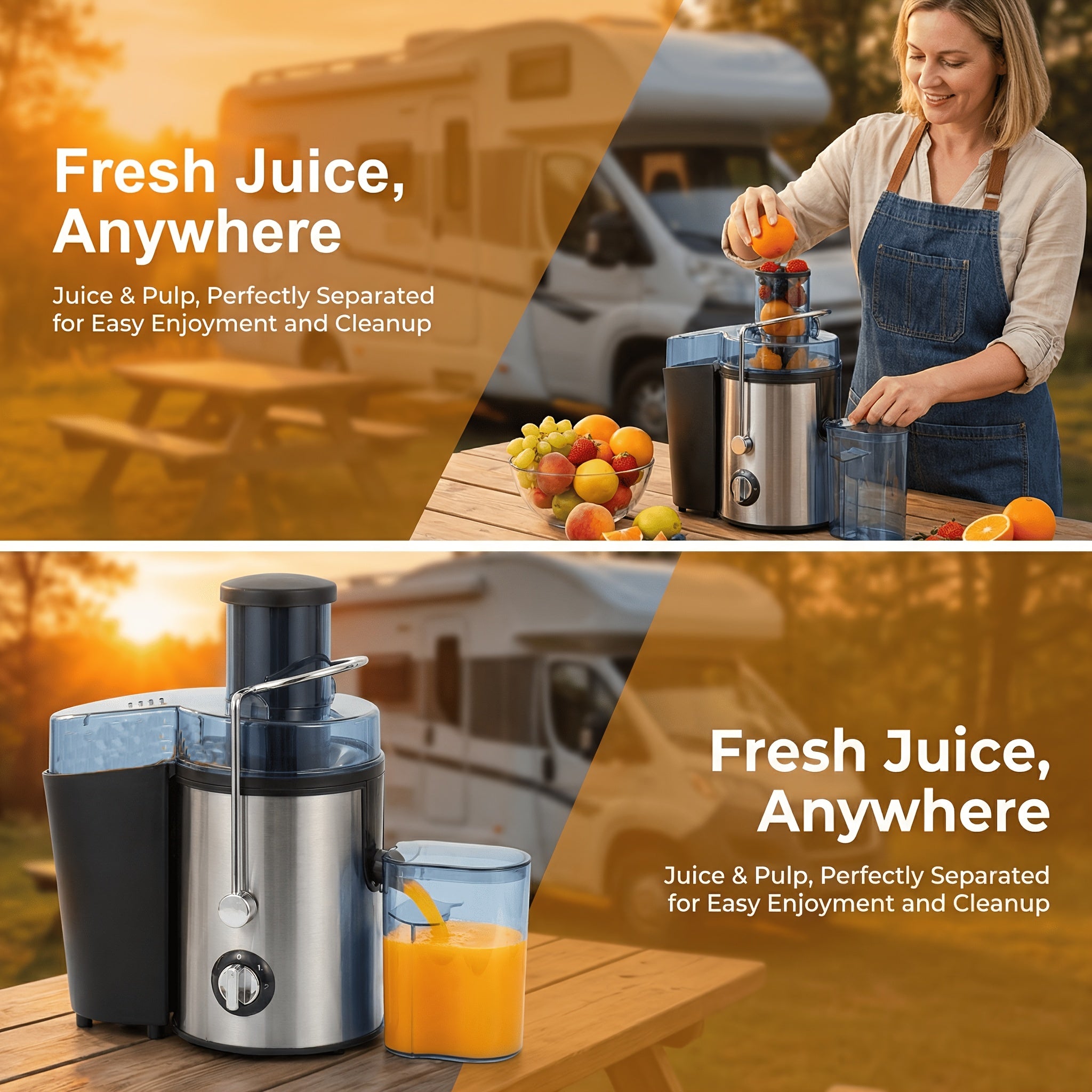 Multifunctional Juicer, Fruit Blender, Food Processor, Food Mixer, Featuring a 3-Inch Wide Mouth Design Suitable for All Kinds of Fruits And Vegetables, Three-Speed Speed Regulation, Detachable for Easy Cleaning, Fruit And Vegetable Juicer