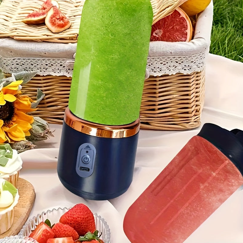 2 Sets (2 Cups + Host) Portable Double Cup Mixer Set, USB Rechargeable Multi-function Juicer, 1500mAh Battery, Suitable for Making Milkshakes and Smoothies - Ideal Gift for Thanksgiving, Christmas - Personal Mixer, Kitchen Utensils