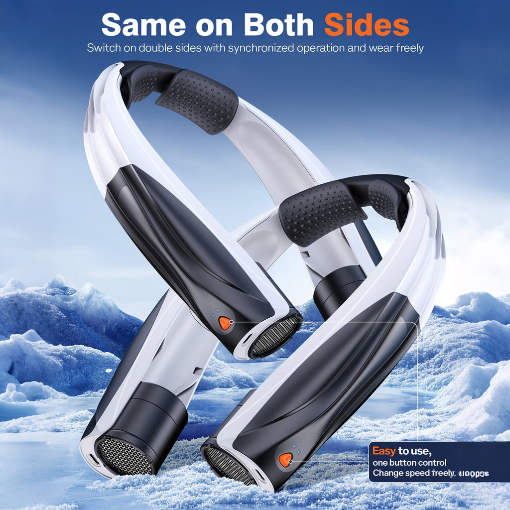 1pc Portable Neck-Hanging Fan, 6-Speed Strong Wind, Hands-Free Bladeless Cooling Fan, Built-In 6000Mah Large Capacity Battery, Lasting 6-20 Hours, Silent Operation, Birthday/Holiday Gift, Father'S Day Gift, Three Colors Available
