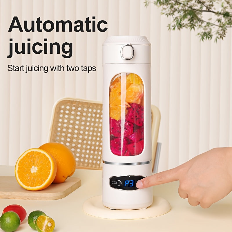Cordless Portable Blender USB Rechargeable Personal Juicer Cup for Smoothies Shakes, 20oz/600ml Large Capacity, 1200mAh Battery, Digital Display, Easy Clean, for Travel Office Picnic, Summer Essential & Mother's Day Gife