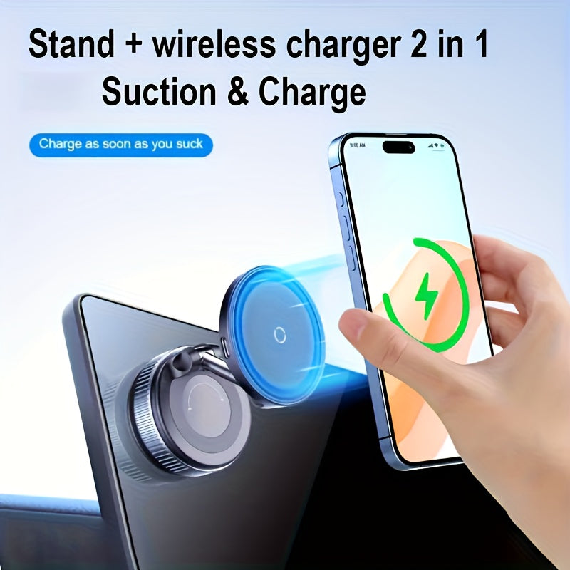 Wireless Charger Car Phone Holder Suitable for Magsafe 360 ° Adjustable Suction Cup Phone Holder Suitable for Various Scenarios, Compatible with iPhone 16/15/14/13/12 Series