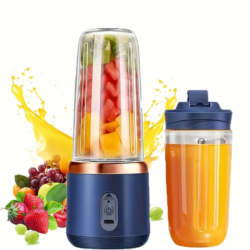 2 Sets (2 Cups + Host) Portable Double Cup Mixer Set, USB Rechargeable Multi-function Juicer, 1500mAh Battery, Suitable for Making Milkshakes and Smoothies - Ideal Gift for Thanksgiving, Christmas - Personal Mixer, Kitchen Utensils