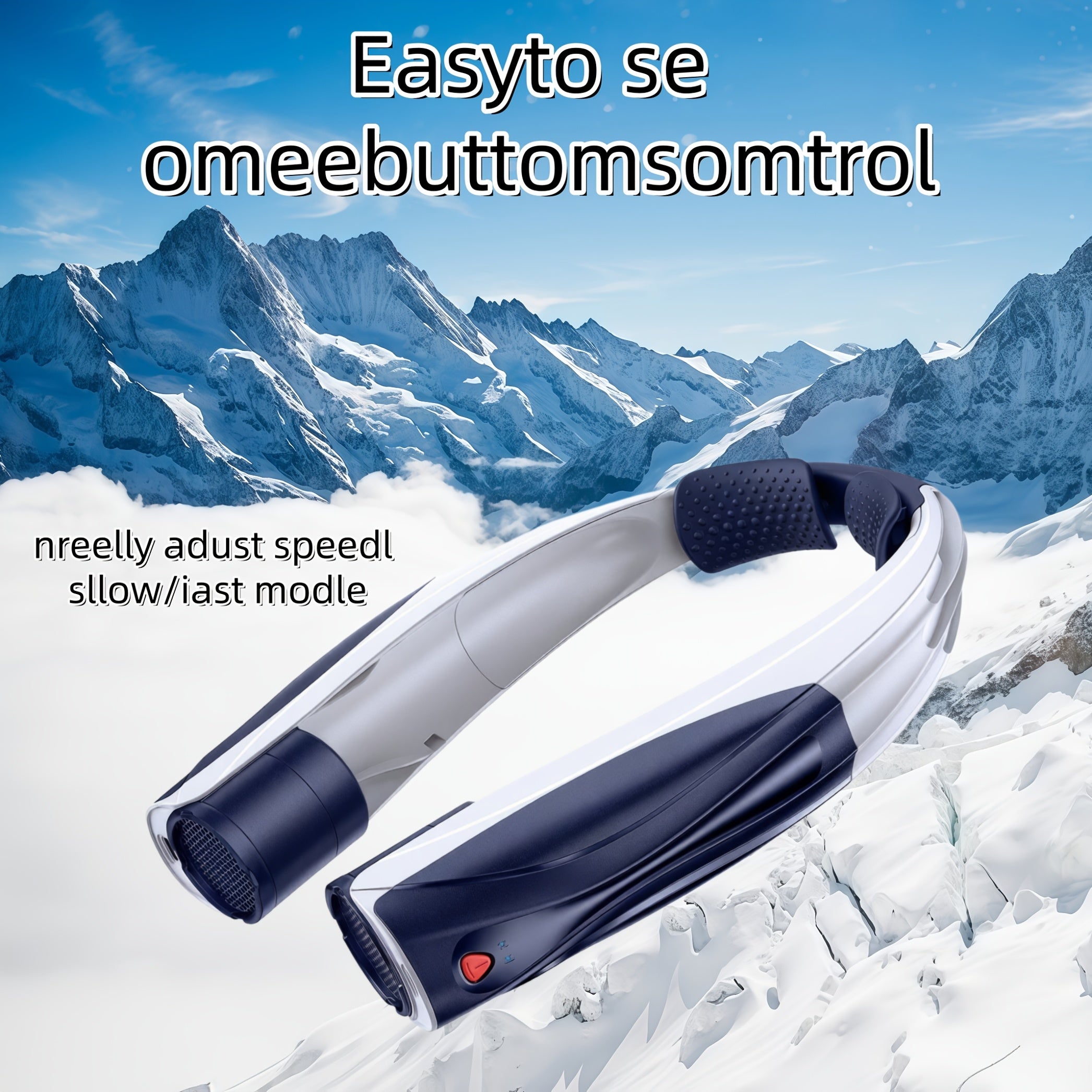 1pc Portable Neck-Hanging Fan, 6-Speed Strong Wind, Hands-Free Bladeless Cooling Fan, Built-In 6000Mah Large Capacity Battery, Lasting 6-20 Hours, Silent Operation, Birthday/Holiday Gift, Father'S Day Gift, Three Colors Available