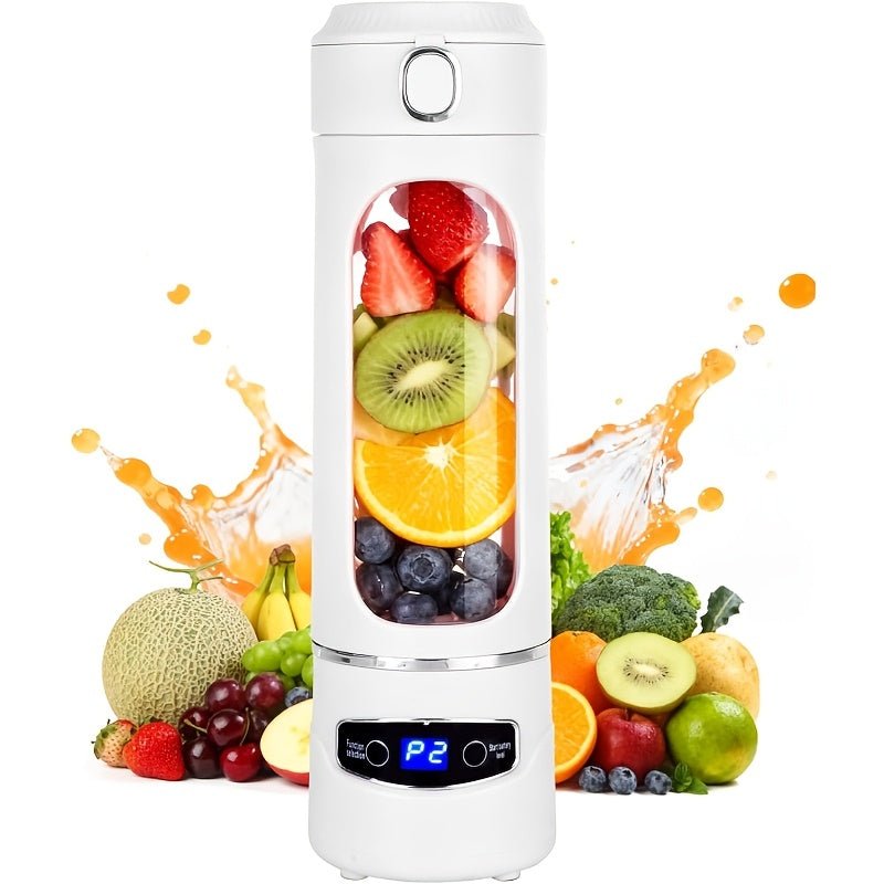 Cordless Portable Blender USB Rechargeable Personal Juicer Cup for Smoothies Shakes, 20oz/600ml Large Capacity, 1200mAh Battery, Digital Display, Easy Clean, for Travel Office Picnic, Summer Essential & Mother's Day Gife